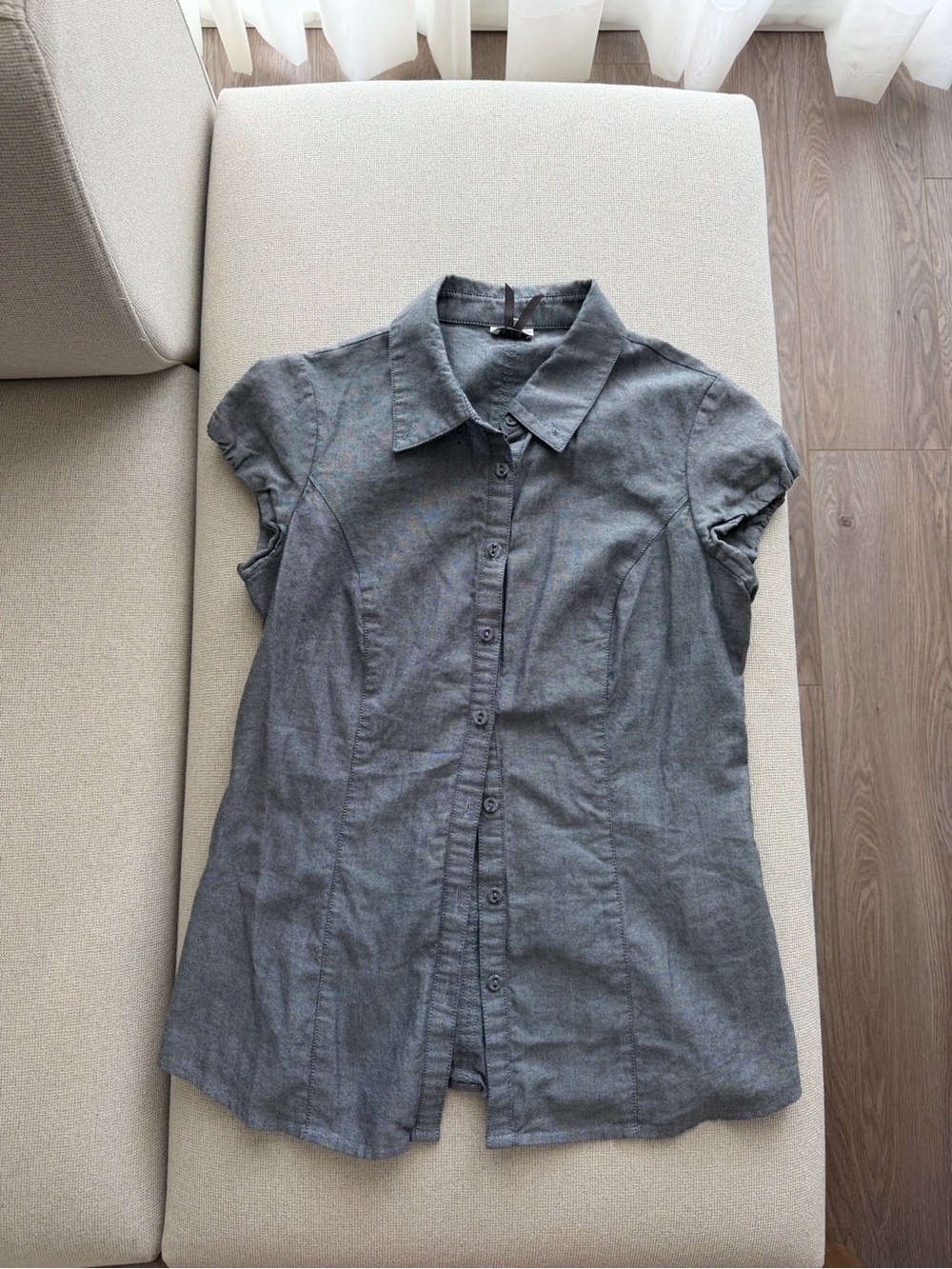 Dynamite Gray Short-Sleeve Button-Down Shirt - Picture 1 of 2